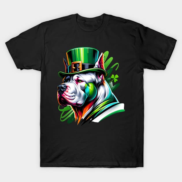 Dogo Argentino Enjoys Saint Patrick's Day Fest T-Shirt by ArtRUs